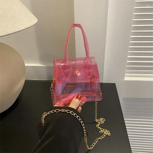 Sacs de soirée Mini sac de gelée transparent de haute qualité PVC femme designer sac à main chaîne épaule messager mignon clair 2024