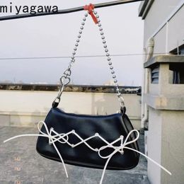 Sacs de soirée Miyagawa Bow Sac sous-bras pour femmes Y2K Filles épicées Mode INS Une épaule Sacs à main et sacs à main coréens