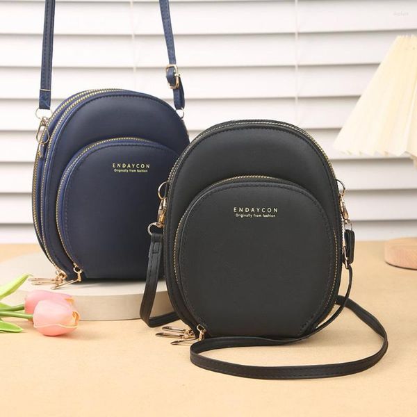 Bolsas de noche Bolsa de teléfono móvil Mujer Versión coreana Moda Multifuncional Crossbody Hombro Cremallera Simple Mini Todo