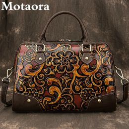 Sacs de soirée Motaora sac femme sac de luxe femme en cuir véritable rétro sacs à main pour femmes à la main gaufrage épaule sacs à bandoulière 231108
