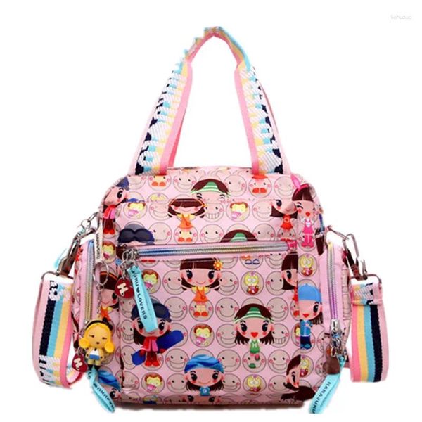 Sacs de soirée Sac Mother Harajuku Doll Chain Key Chain Nylon Sac à main en nylon imperméable Mesdames Carton d'épaule Sac à main