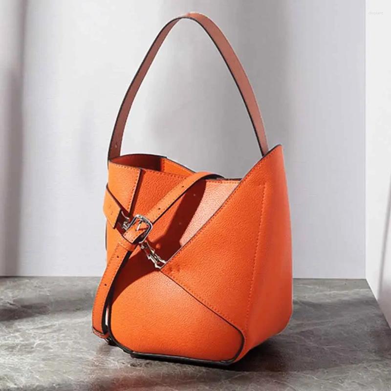 Abendtaschen MS Mode Echtes Leder Eimer Tasche für Frauen Europäischen und Amerikanischen Stil Luxus Designer Orange Tote Geldbörsen im Jahr 2023
