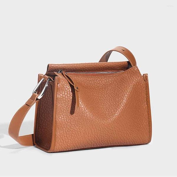 Bolsos de noche MS, bolso de cuero de vaca de lujo, almohada para mujer, textura de piedra de alta calidad, bolso de hombro suave para mujer, monederos con correa ancha 2023