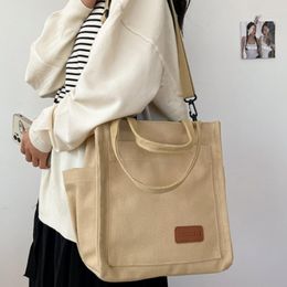 Avondtassen Multi Pocket grote capaciteit canvas tote schoudertas messenger vaste kleur handtas voor vrouwen