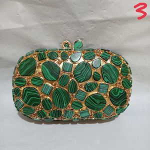 Avondtassen veelkleurige grote stenen koppelingszak vrouwen witte strass kristallen ketting schouderhandtassen luxe feest portemonnees handbageven