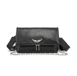 Bolsos de noche Nuevo Zadig Voltaire Bolsos de mano de diseñador Bolso de cadena de ala de cuero genuino Mujer Crossbody Negocio Simple Casual Moda al aire libre Satchel Tote NYFH