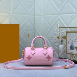 Bolsos de noche Diseño de nicho Mini cilindro de alta calidad Hombro Mensajero Bolsas de lujo 2024 FashionBags Bolso cruzado de alta calidad Bolso de hombro rosa