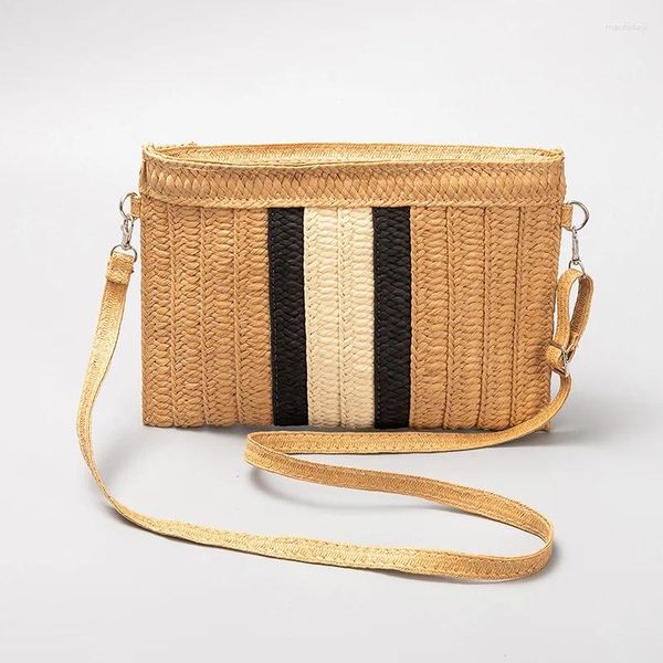 Sacs de soirée Nodelay Cross Body Paille pour femmes 2024 Vacances Portefeuille Sac Lady Voyage Plage Sacs à main rayé Femme Weave Totes