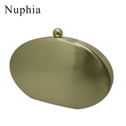 Avondtasjes NUPHIA Ovale Vorm Metalen Doos Koppelingen en voor Feest Prom Brons Zilver Zwart Goud 230804