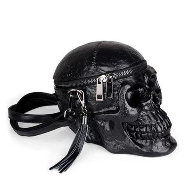 Sacs de soirée Originalité Femmes Sac Funny Skeleton Head Noir Sac à main Paquet unique Fashion Designer Satchel Skull 230830