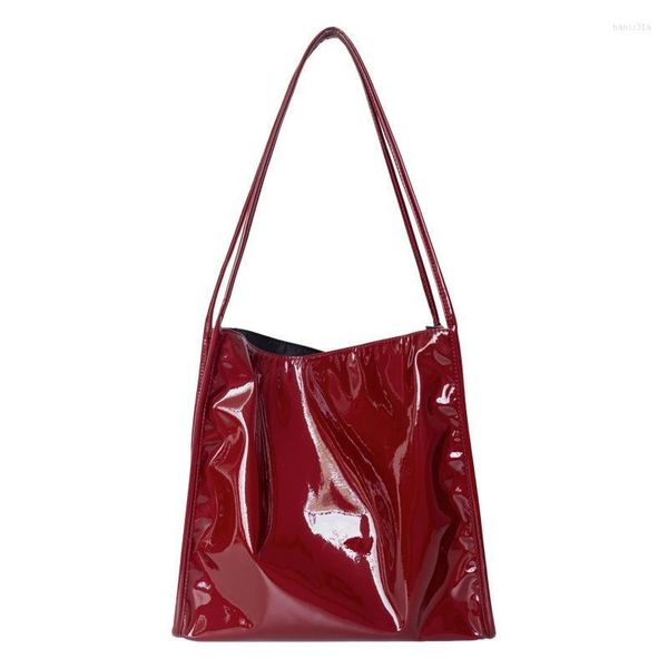 Sacs de soirée en cuir verni grand sac à bandoulière pour 2022 mode coréenne super doux femme simple haute qualité grande capacité fourre-tout sac à main