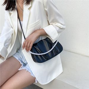 Sacs de soirée perle Design doux nuage petit sac à bandoulière en cuir PU pour femmes 2022 couleur unie sacs à main à bandoulière femme sac à bandoulière