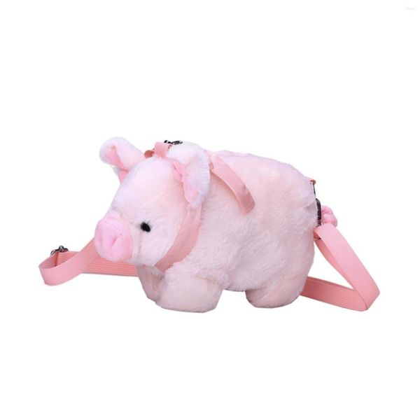 Sacs de soirée rose cochon sac à bandoulière avec bandoulière réglable dessin animé en peluche poupée jouet fermeture à glissière femmes pochette