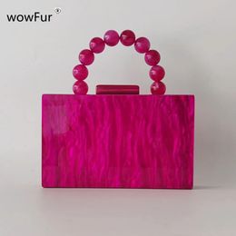 Avondtassen Roze Roos Rode Parel Marmer Acryl Doos Avondtasje Voor Feest Vrouwelijke Bruiloft Mini Kralen Kawaii Portemonnees Bolsa Feminina 231113