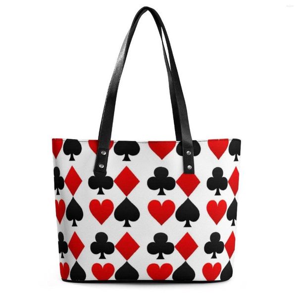 Bolsos de noche para jugar al póquer, bolsos de cartas, corazones, diamantes, tréboles, picas, bolso de mano con asa superior, ropa de calle, hombro, estampado al aire libre, comprador