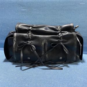 Sacs de soirée Plissé Cordon Bow Moto Vélo Pour Femmes Sacs à main et sacs à main de luxe 2024 en bandoulière vintage