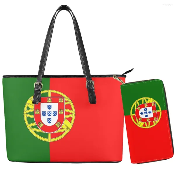 Bolsas de noche Portugal Bandera de país Imprimir Damas Otoño Invierno Gran capacidad Doble Bolso ligero Bolso suave Imagen personalizada