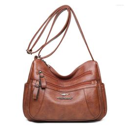 Sacs de soirée PU Texture en cuir souple Sac à bandoulière Femme Grande capacité Simple et décontracté Épaule Sac à main léger pour mère