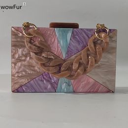 Sacs de soirée PVC pochette luxe mode plaine perle violet mariage mariée sac à main acrylique sac à main pour femmes Bolsos Clutc 230729