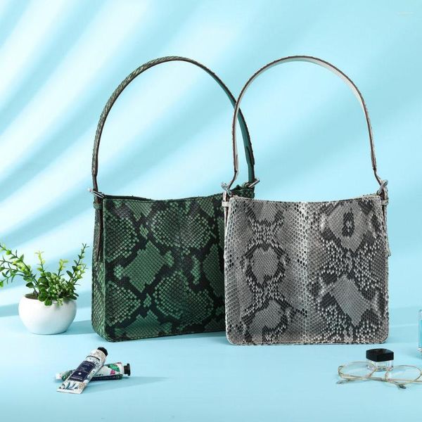 Bolsas de noche Python Skin Bolsa de mujer 2023 Cuero genuino Lady Fashion Snake Hombro Lujo Casual Underarm 45