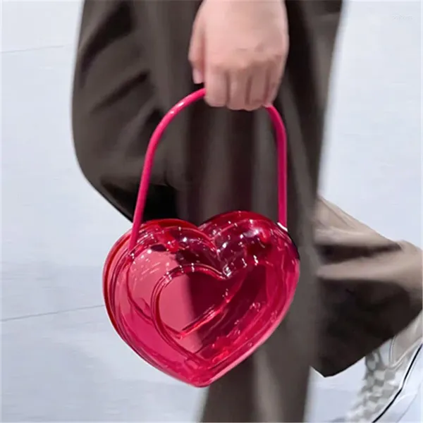 Bolsos de noche Bolso cruzado en forma de corazón rojo para mujer 2024 Diseñador de fiesta Estrella Bolsos de lujo de hombro de alta calidad