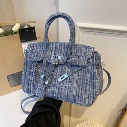 Sacs de soirée Retro Denim Horizontal Body Body Street's Street Handbag Fashion Messager décontracté Sac de messager Retro Blue Blue Blue Luxury Designercatlin_Fashion_Bags