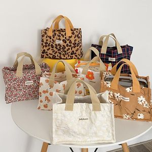 Sacs de soirée Rétro Floral Femmes Lunch Bento Box Sac Petit Carré Dames Portable Bourse Sacs À Main All-match Casual Femme Shopper Épaule