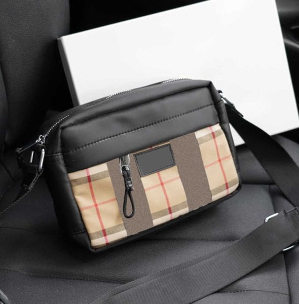 Bolsas de noche Retro TB Cámara para mujer Hombres Bolsa Diseñador de lujo Crossbody Classic Vintage Check Rayas Nylon Marca de cuero Monederos de lona Pochette Bolso