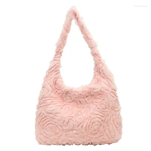 Sacs de soirée Rose Modèle Épaule pour femmes Sweet Pink Casual Totes Fil léger Paquets floraux Sacs à main de grande capacité