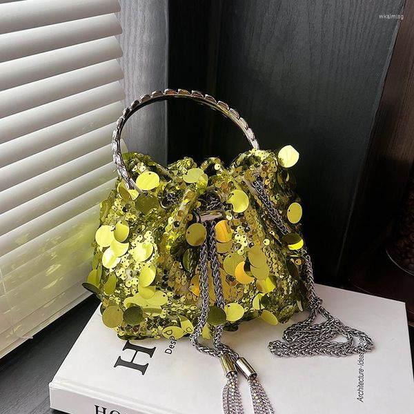 Sacs de soirée poignée ronde strass pochette luxe brillant Sequin mariage sac à main et sac à main mode chaîne épaule bandoulière