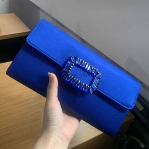 Avondtassen Royal Blue Handtas Dames Strierbeen Pochette Femme Clutch Bags For Women 2023 Flap Evening Party Bags Portebonzen met ketting HKD230821