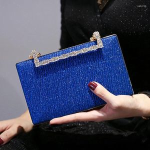 Sacs de soirée Royal Blue plissée Sac à embrayage Sac à main croix féminine Bride Bride Mariage Tendance 2024 Sac à main pour femmes