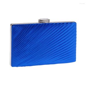 Bolsas de noche Royal Blue Bolso de poliéster para mujer Bolso Hombro Nupcial Boda Embrague Moda Fiesta Monedero Maquillaje XST212-A