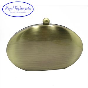 Avondtassen Royal Nightingales ovale metalen harde schaal clutch en avondtas goudzilverbronzegun geschikt voor damesfeesten dansen 230719