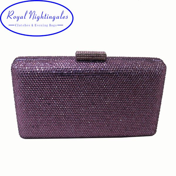 Bolsas de noche Royal Nightingales Purple Caja dura Caja de cristal Embragues y para mujer Zapatos a juego Vestido 230901