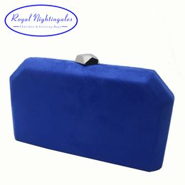 Abendtaschen Royal Nightingales Velvet Wildleder Hard Box Clutch Clutches und Handtaschen für Damen Blau Rot 230720