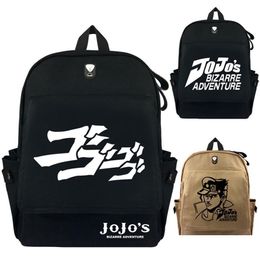 Avondtassen s Bizarre Adventure Backpack Laptop Canvas Backpacks Student Schoolbag voor tiener Travel Bag Mochila Rucksacks3121 Dr Dh5KB