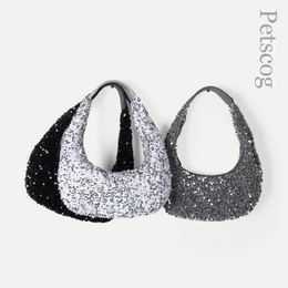 Sacs de soirée Paillettes Cristal Diamant Perlé Sacs À Main Pour Femmes Demi-Lune De Luxe Embrayage Bourse Fête Femmes Épaule Bolso Mujer 231219