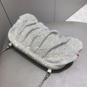 Sacs de soirée Strass brillants pochettes de soirée faites à la main plis sacs à main et sacs à main de luxe concepteur de fête de mariage de haute qualité 231117