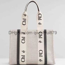 Bolsos de noche Bolso de hombro Carta Estampado de rayas Gran capacidad Tote Lona Mujer Bolso informal japonés qwertyui879