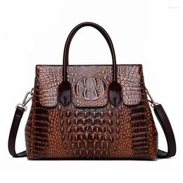 Sacs de soirée Épaule pour femmes Sacs à main en cuir de crocodile Designer Vintage Alligator Satchel Retro Tote