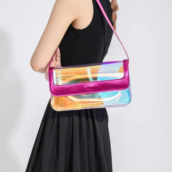 Bolsos de noche Hombro Transparente Moda Bolsa de axila Simple Casual Pequeños Monederos cuadrados Bolso Viaje diario Trabajo Ocio Compras