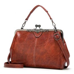 Avondtassen Schoudertas Dames Retro Frame Portemonnees Meisjes Crossbody Messenger Bag Kleine handtassen voor telefoonfeest Kunstolie lederen clip 231013