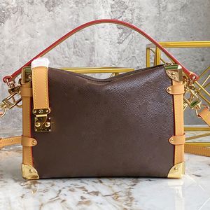 Avondtassen Zijkoffer Pm Handtas Luxe Designer Crossbody Schoudertassen Ritssluiting Met Inscriptie Met S-Lock Metallic Hoeken Cruise 2023 Jacquard Denim