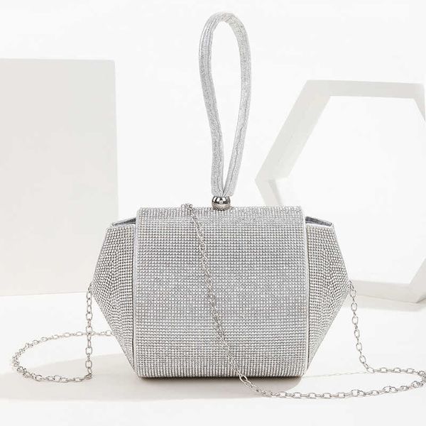 Sacs de soirée couleur argent diamants femmes pour poignée petit jour pochette strass mariage sac à main 230427