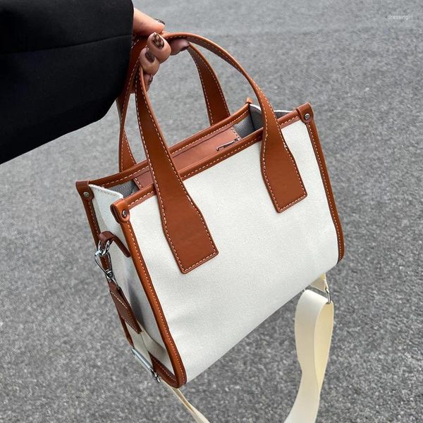 Bolsos de noche Bolso pequeño de lona de estilo coreano para mujer, bolsos informales para mujer, bolso lateral de hombro Simple de lujo, bolso cruzado para compras 2024