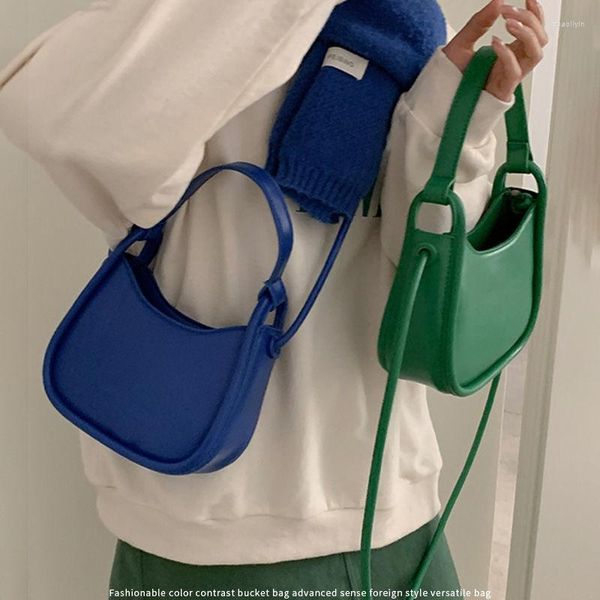 Bolsos de noche, monederos pequeños y bonitos, diseñador de lujo para mujer, 2023, azul, verde, negro, asa superior, hombro de cuero para mujer