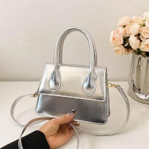 Avondtassen Kleine damestas Parelmoer PU-leren handtassen Sliver Mini-schouderflap Crossbody damesportemonnee Portemonnee