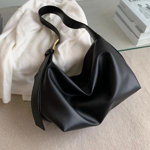 Sacs de soirée en cuir PU souple pour femmes, épaule de grande capacité, sacs à main noirs tendance Lux pour dames, 2024