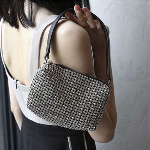 Sacs de soirée doux femmes mode avec diamants nouveauté jour embrayage strass fermeture éclair ouvert style sac à main 230427